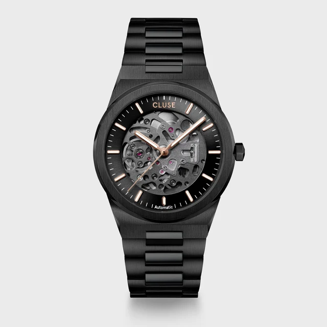 CLUSE Vigoureux Automatic Watch Steel, Full black CW24102 kol saati