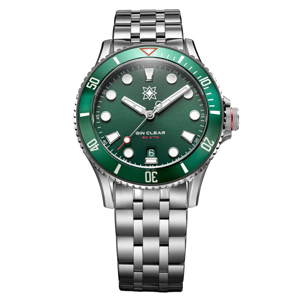 Second Hour Gin Clear Mk3 Watch with Green Dial #SEC-HOU-25 kol saati