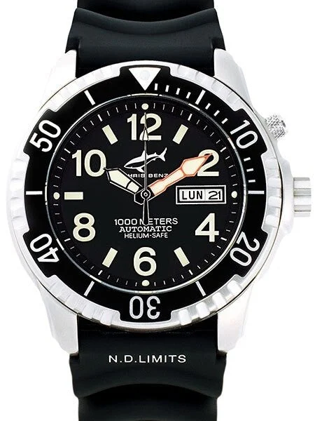 Chris Benz meter Automatic Dive watch with Sapphire Crystal #CB-1000A-S-KBS kol saati
