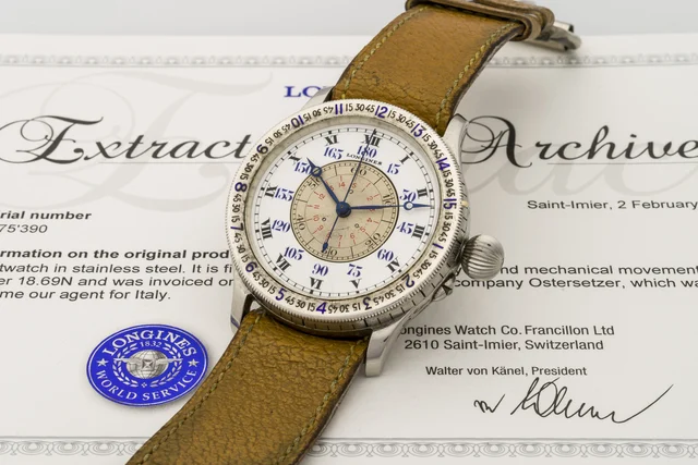 Longines LONGINES REF. 3210 "LINDBERGH" - ORIGINAL LARGE SILVER VINTAGE MODEL kol saati