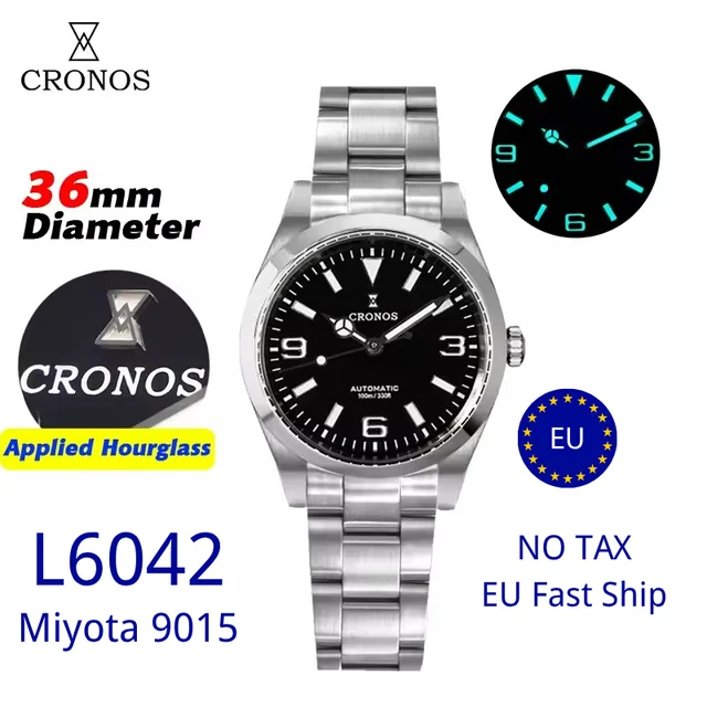 Cronos Watch Store warehouse★Cronos 36mm Explore Miyota 90S5 Automatic Watch L6042 克诺时-L60