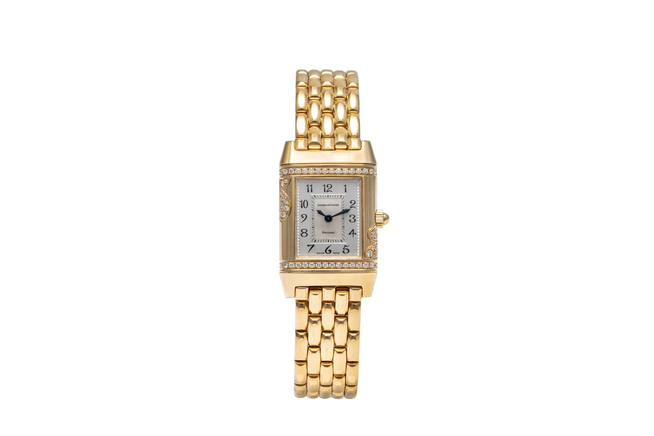 Jaeger-Lecoultre JAEGER-LECOULTRE, REF. 265.1.08, REVERSO FLORALE "TIARE" LADY, DIAMONDS AND YELLOW GOLD kol saati