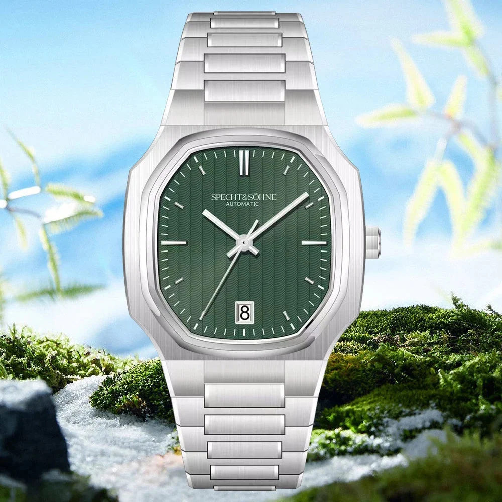 Tandorio Watches Octagon Watch Specht & Söhne SP0017 Square Watch Miyota 8215 Sapphire Crystal 50M Waterproof Relogio Masculino 1005009940272411-Wine Red-Miyota -8215-Movt 37 mm kol saati