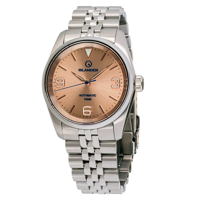 Islander Manhasset 36mm Automatic Watch with Rose Gold Dial #ISL-146 kol saati