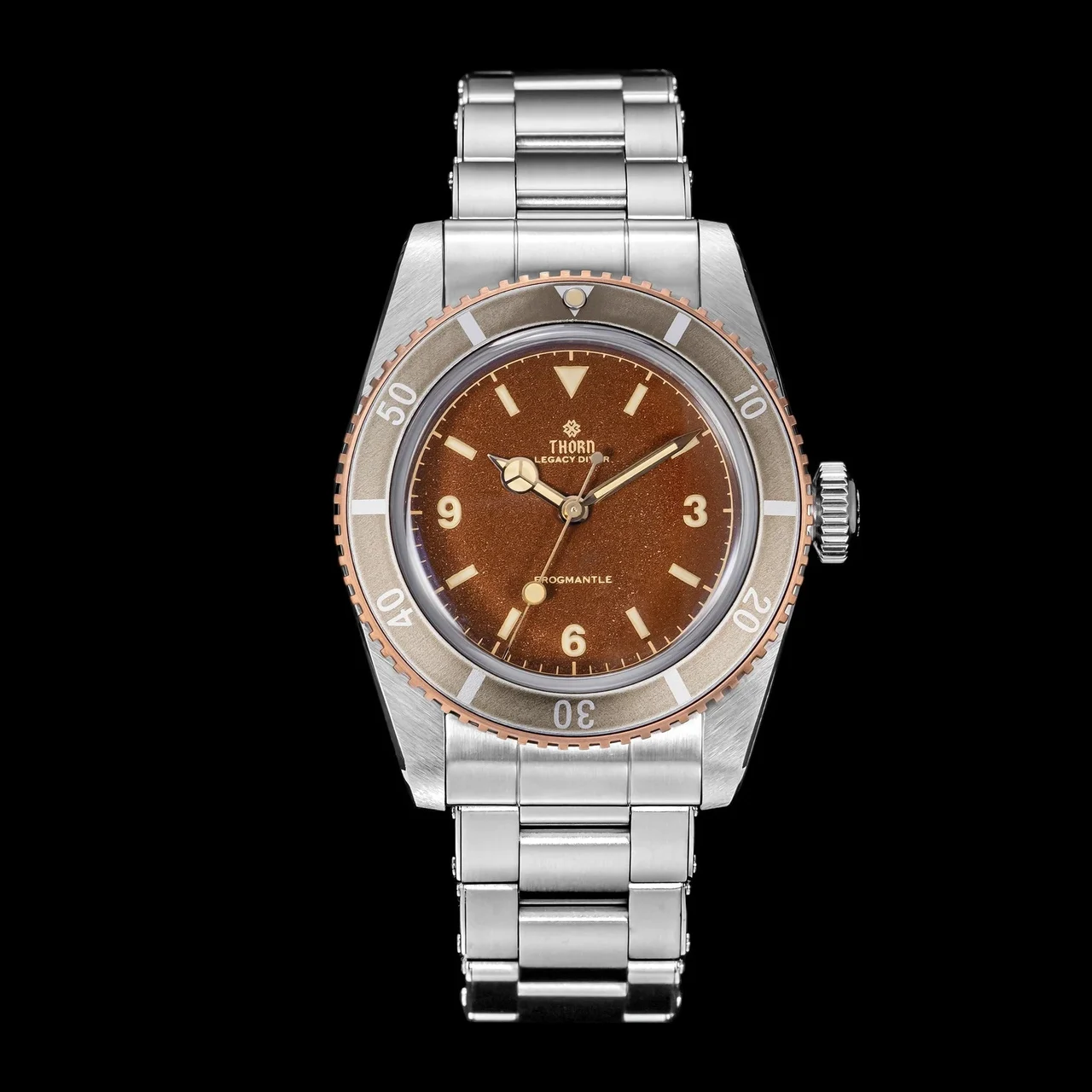Cronos Watch Store THORN 37mm PT5000 Automatic Dive Watch T028 西溜-T028-棕色表盘(送皮带+两个表圈) 37 mm kol saati