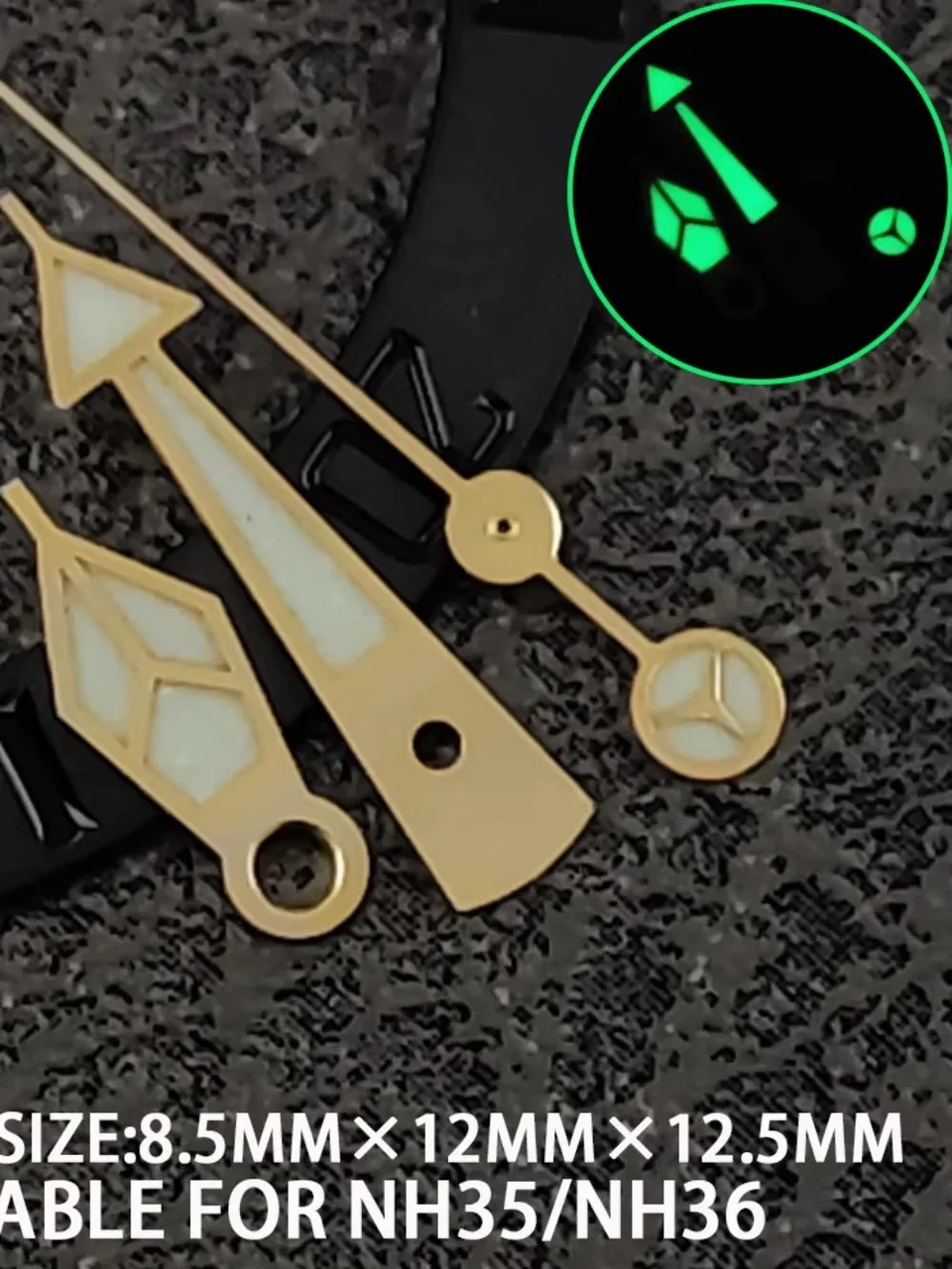 Tandorio wide Watch Hands for NH35 Green Luminous Gold Silver Edge Watch Accessories with Diamond/Sword/Cross for NH35/NH36/4R/7S Movement 1005006698636824-41 kol saati