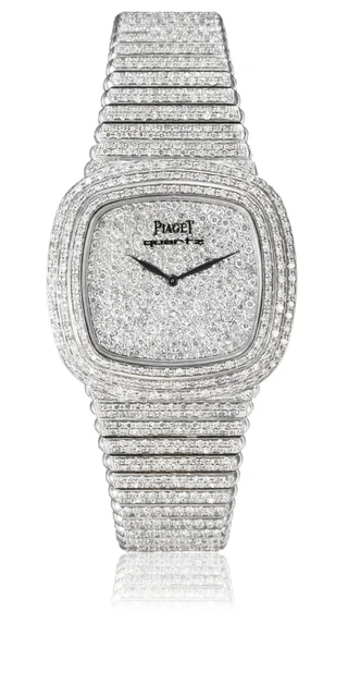 Piaget Ref. 75125 C 15, quartz, pavé-set diamond dial, diamond-set bezel and integrated br