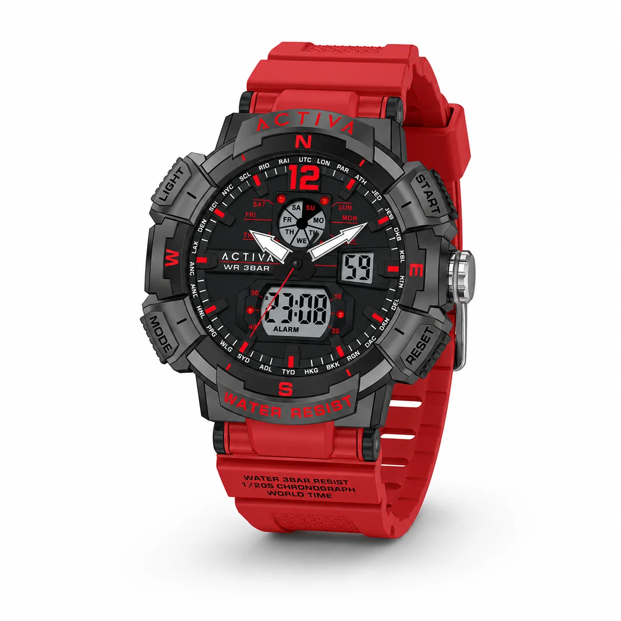 Activa Invicta Digital Watch - 53mm. Red (ACW8045-002) kol saati