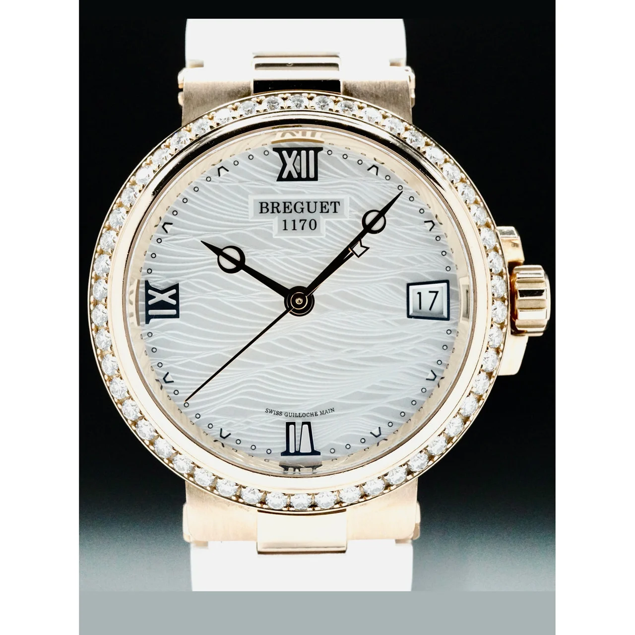 Breguet Marine Rose Gold Wave Pattern Dial POC210000067574 kol saati