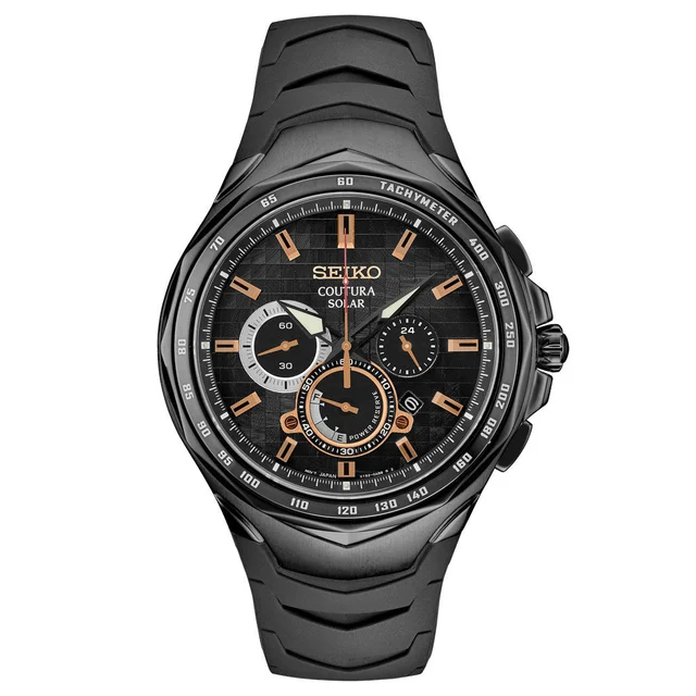 Seiko Coutura Solar Powered Chronograph with PVD Case, Sapphire Crystal #SSC811 kol saati