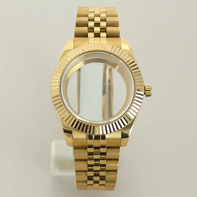 Tandorio Gold DateJust Case two tone gold case 39mm 36mm Fluted Sapphire For Seiko NH35 NH