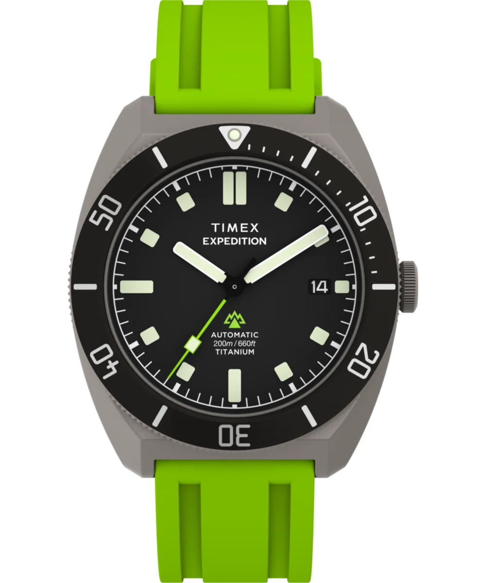 Timex Expedition® Pioneer Titanium Automatic 41mm HNBR Synthetic Rubber Strap Watch TW2Y63700 41 mm kol saati