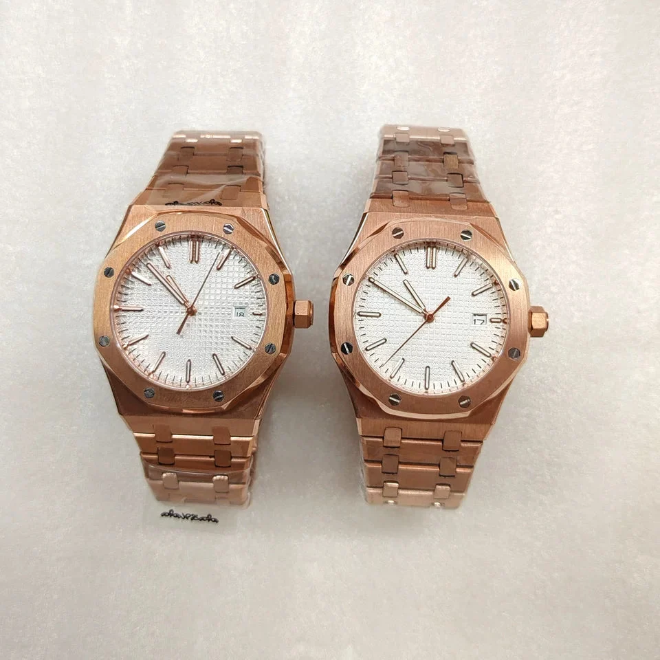Tandorio Octagon Watch Royal Oak Mod TD311 PVD rose gold stainless steel mechanical watch Japan NH35 sapphire 5Bar 5678778443241 41 mm kol saati