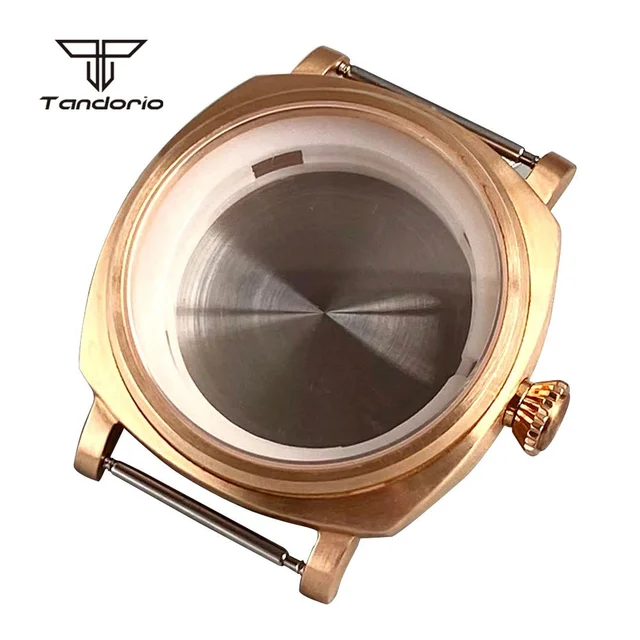 Tandorio Radiomir Case Cusn8 Solid Bronze Square 42mm Automatic Watch Case Sapphire Fit NH