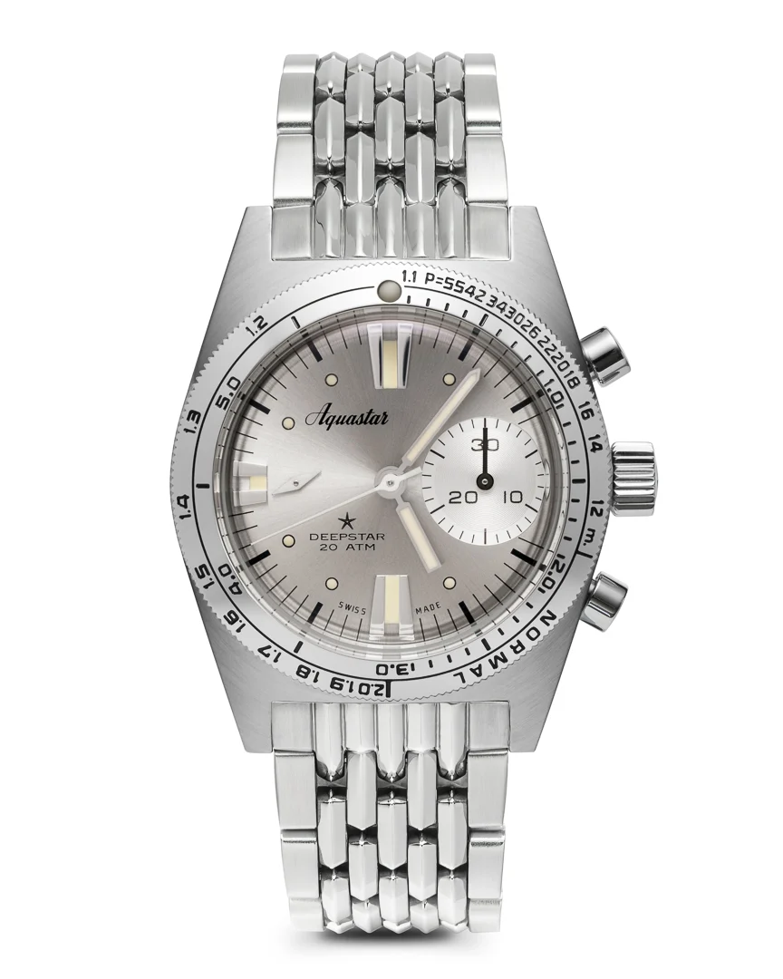 Aquastar Deepstar 39mm Chronograph Silverline 39 mm kol saati