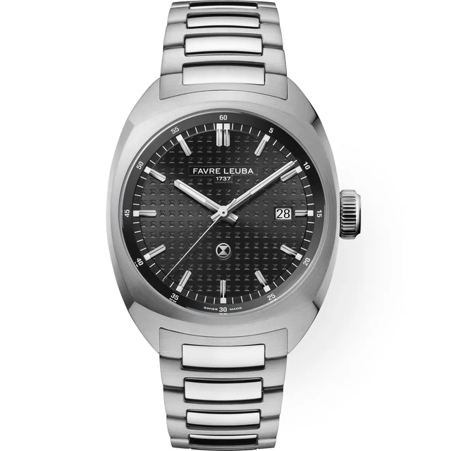 Favre Leuba Chief Date Black Dial on Bracelet 00.20102.102.01.200 kol saati