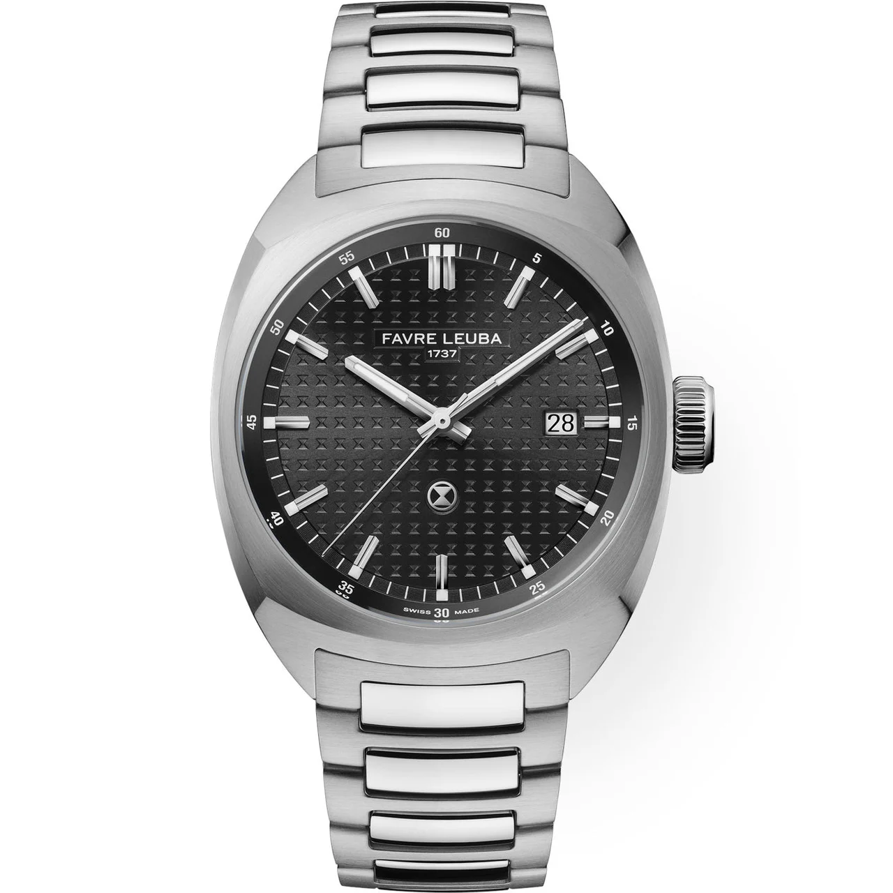 Favre Leuba Chief Date Black Dial on Bracelet 00.20102.102.01.200 40 mm kol saati