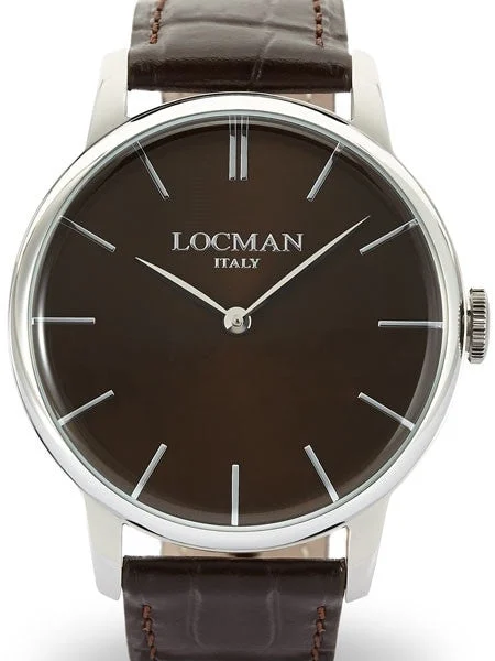 Locman Collection Elegant Quartz Dress Watch with 41mm Case #0251V04-00BNNKPT kol saati