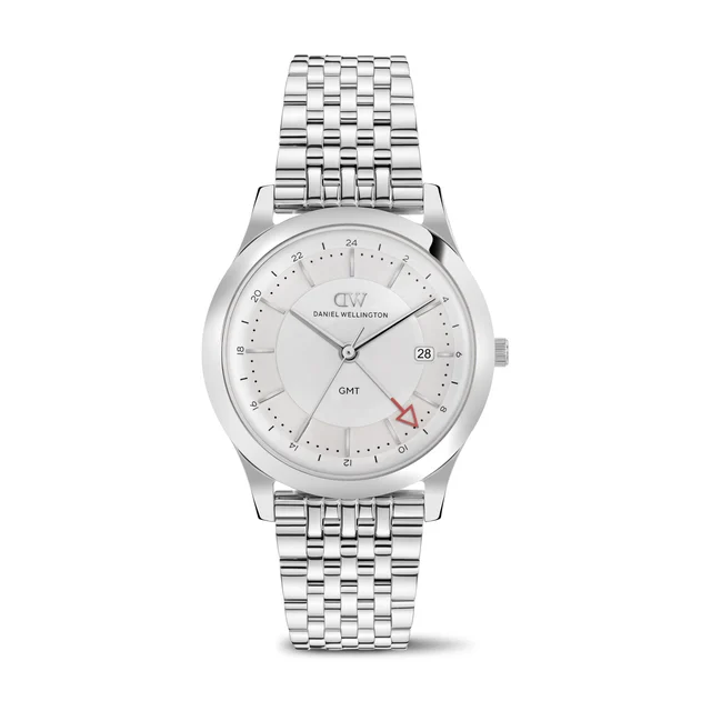 DANIEL WELLINGTON Pathfinder GMT 7-Link Frost-White Silver DW00100973 kol saati