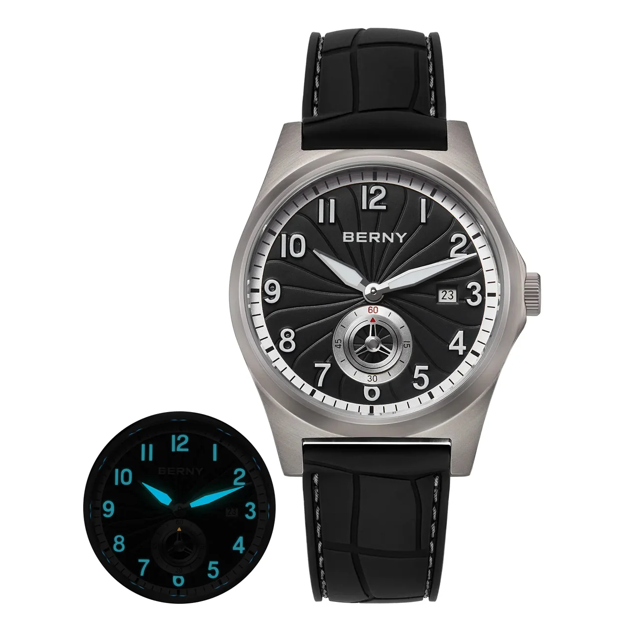 BERNY Men Automatic Titanium Classic Watch-AMT358M AMT358M-A kol saati