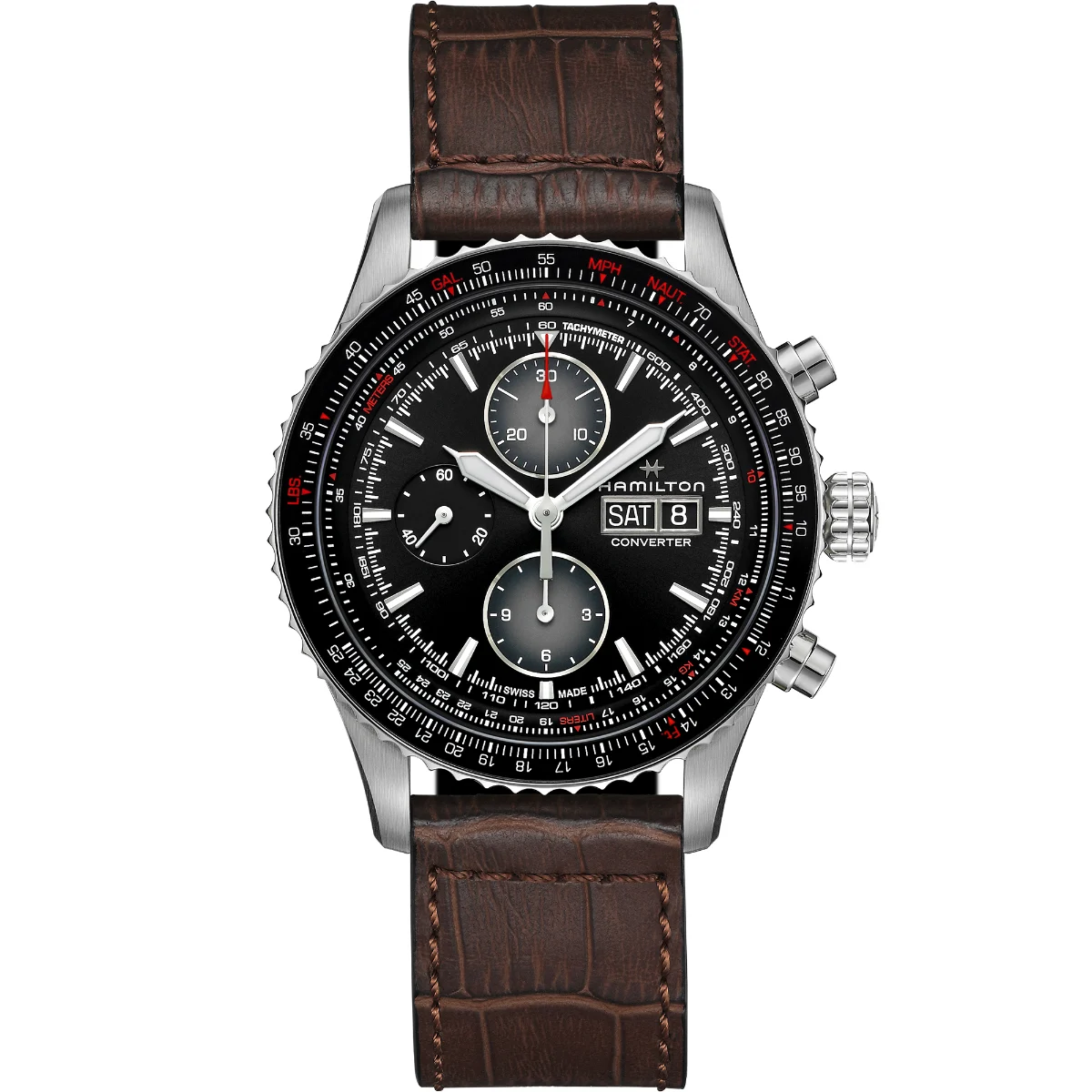 Hamilton Khaki Aviation Converter Auto Chrono H76726530 44 mm kol saati