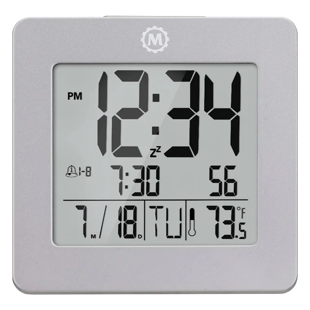 Marathon Desktop Clock with Calendar, Temperature, Alarm #CL030050-GG-00-NA kol saati