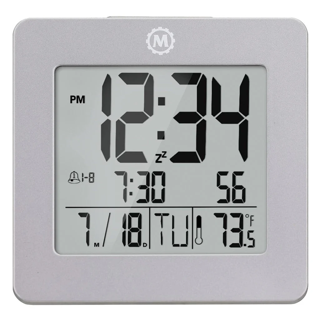 Marathon Desktop Clock with Calendar, Temperature, Alarm #CL030050-GG-00-NA kol saati