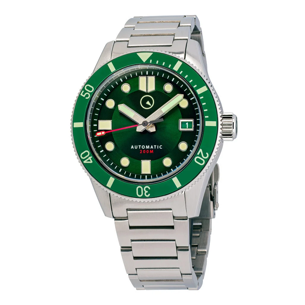 Islander Bayport 40mm Automatic Dive Watch with Green Dial #ISL-122 40 mm kol saati