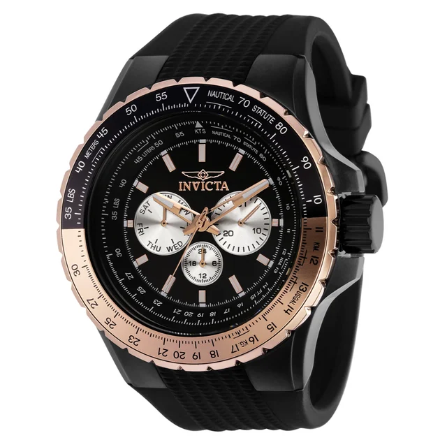 Invicta Aviator Skyshock Watch - 50mm. Black (37032) kol saati