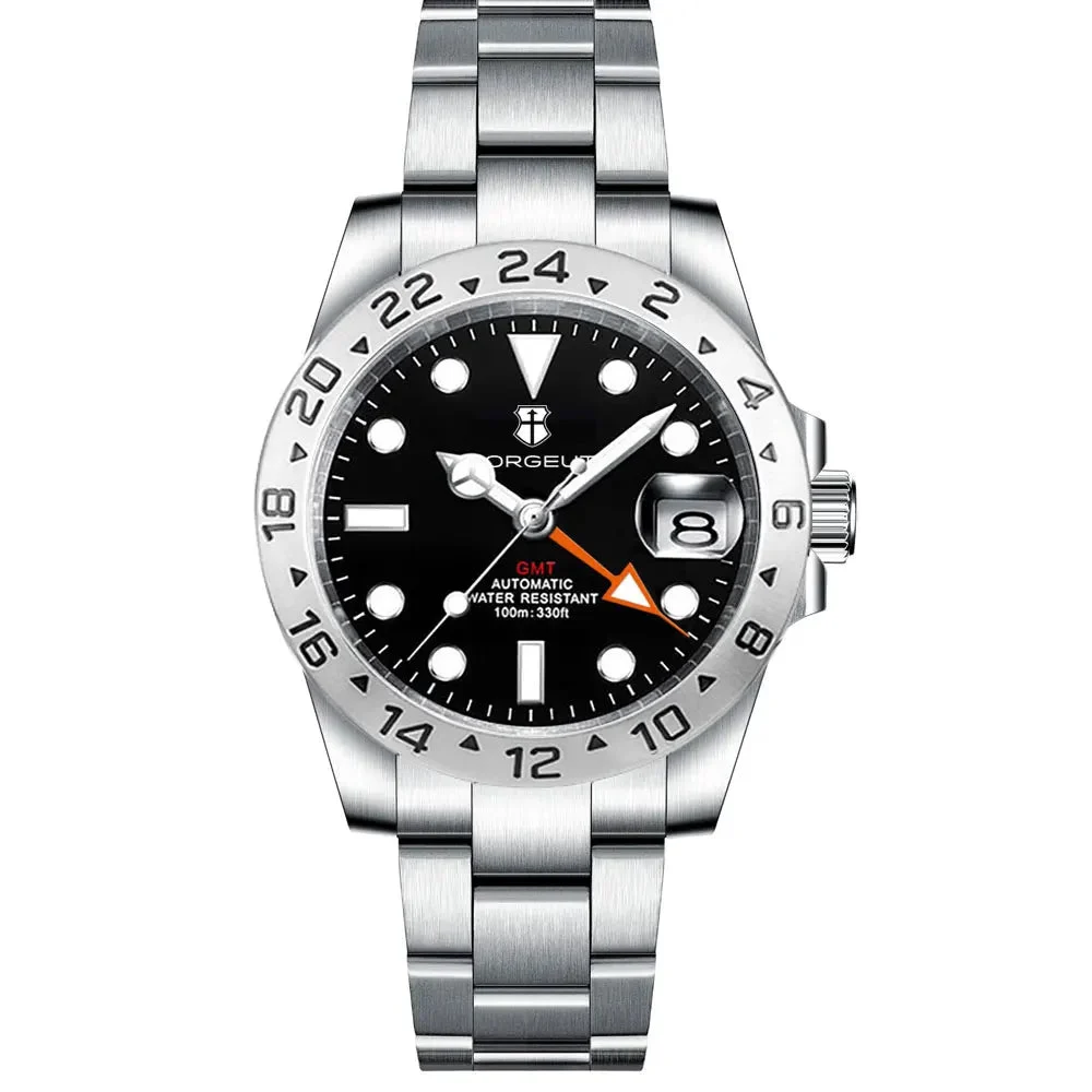 Tandorio Corgeut NH34 GMT Watch CG3012B Sapphire Glass reloj hombre 39MM 10Bar 14:10#8;5:56964930#Glassback 39 mm kol saati