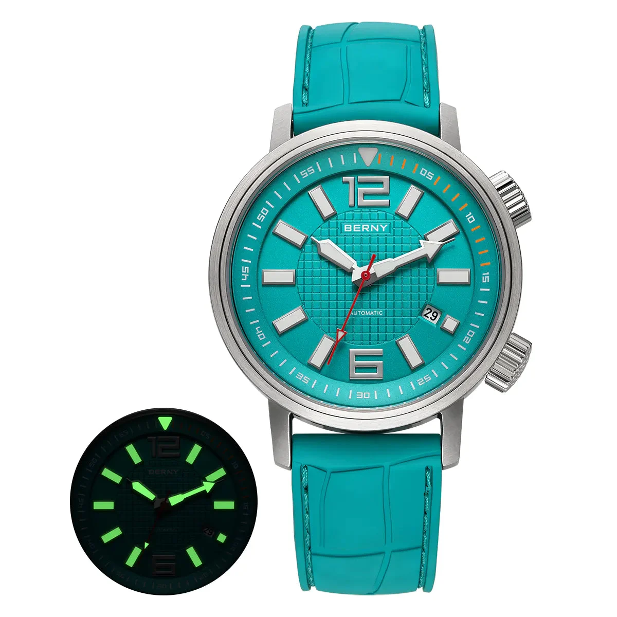 BERNY Men Automatic Compressor-style Diver Watch V4-AM181M AM181M-MGN kol saati