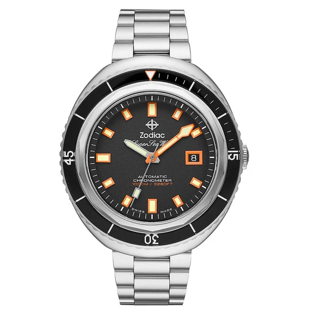 Zodiac Super Sea Wolf 68 Saturation Automatic Stainless Steel Watch #ZO9509 kol saati