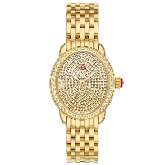 Michele Watches Michele Limited Edition Serein Oval Diamond Pave 18K Gold-Plated Stainless