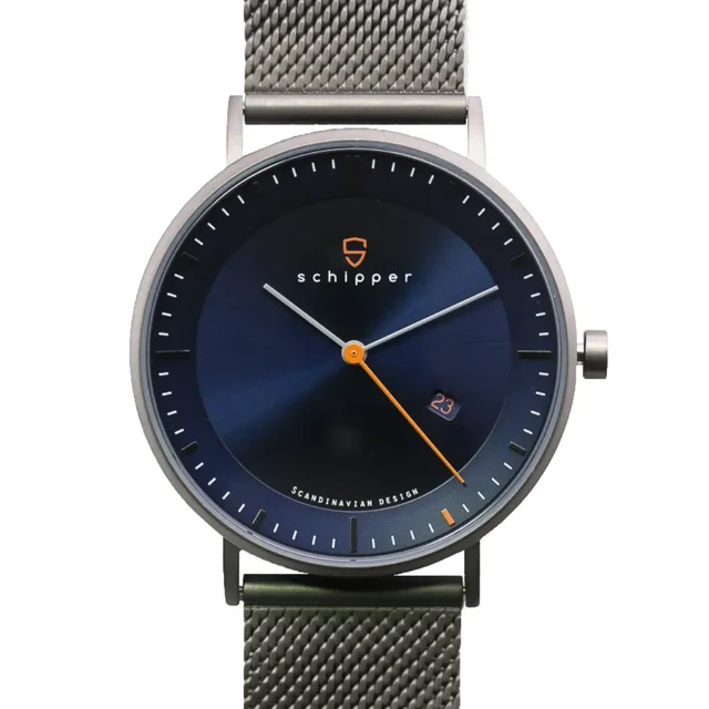 Schipperwatch Schipper NEW AESTHETIC 40 | Sunburst Midnight Blue | Orange kol saati