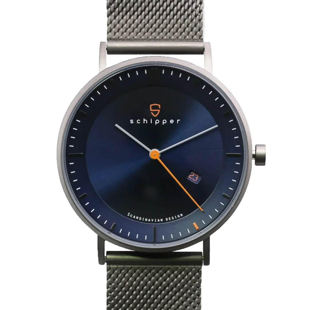 Schipperwatch Schipper NEW AESTHETIC 40 | Sunburst Midnight Blue | Orange 40 mm kol saati