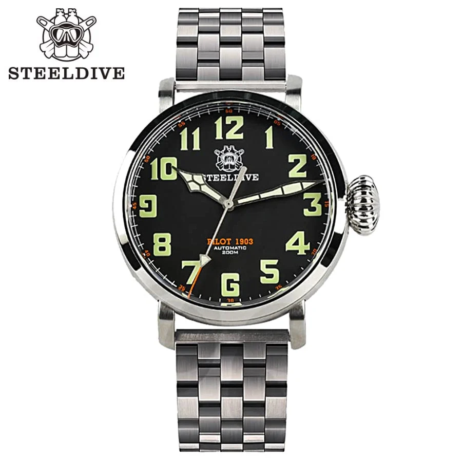 steeldive Big Pilot WBPA1137S 47 mm kol saati