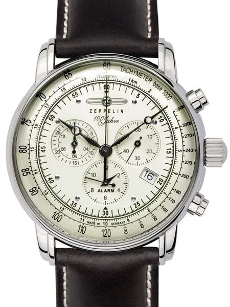 Graf Zeppelin Swiss Quartz Chronograph Watch with Alarm Function #8680-3 kol saati