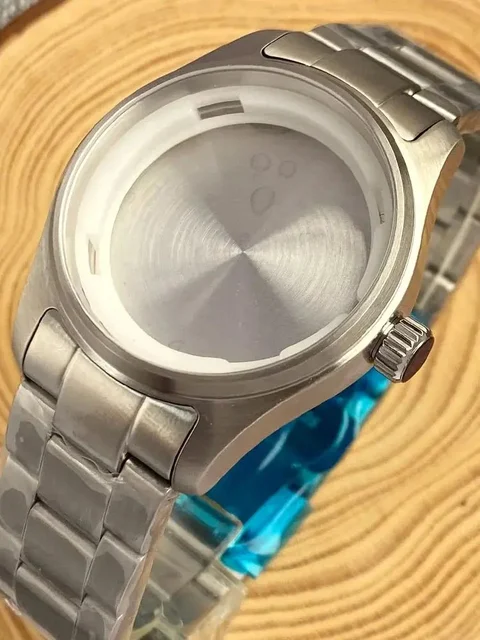 Tandorio Stainless Steel Pilot Brushed Watch Case Sapphire Glass Fit NH35 NH36A ETA2824 PT