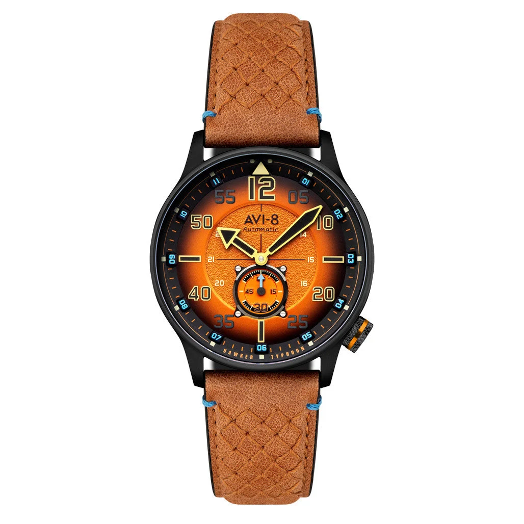 AVI-8 Hawker Typhoon Baldwin Automatic Burnt Orange Dial #AV-4119-02 kol saati