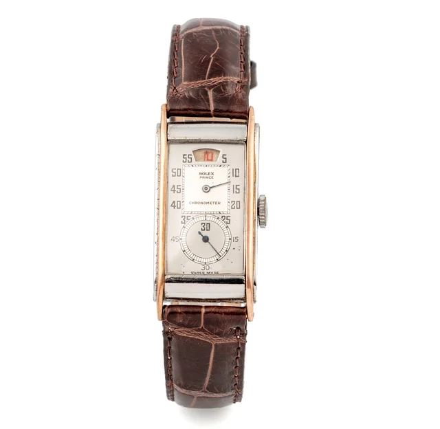 Rolex Ref. 1770, Jumping Hour; “Prince Chronometer”; stainless steel and pink gold kol saa