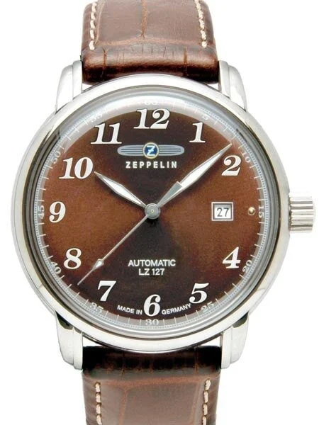 Graf Zeppelin Automatic, Date Watch with Radiant Brown Dial #7656-3 kol saati