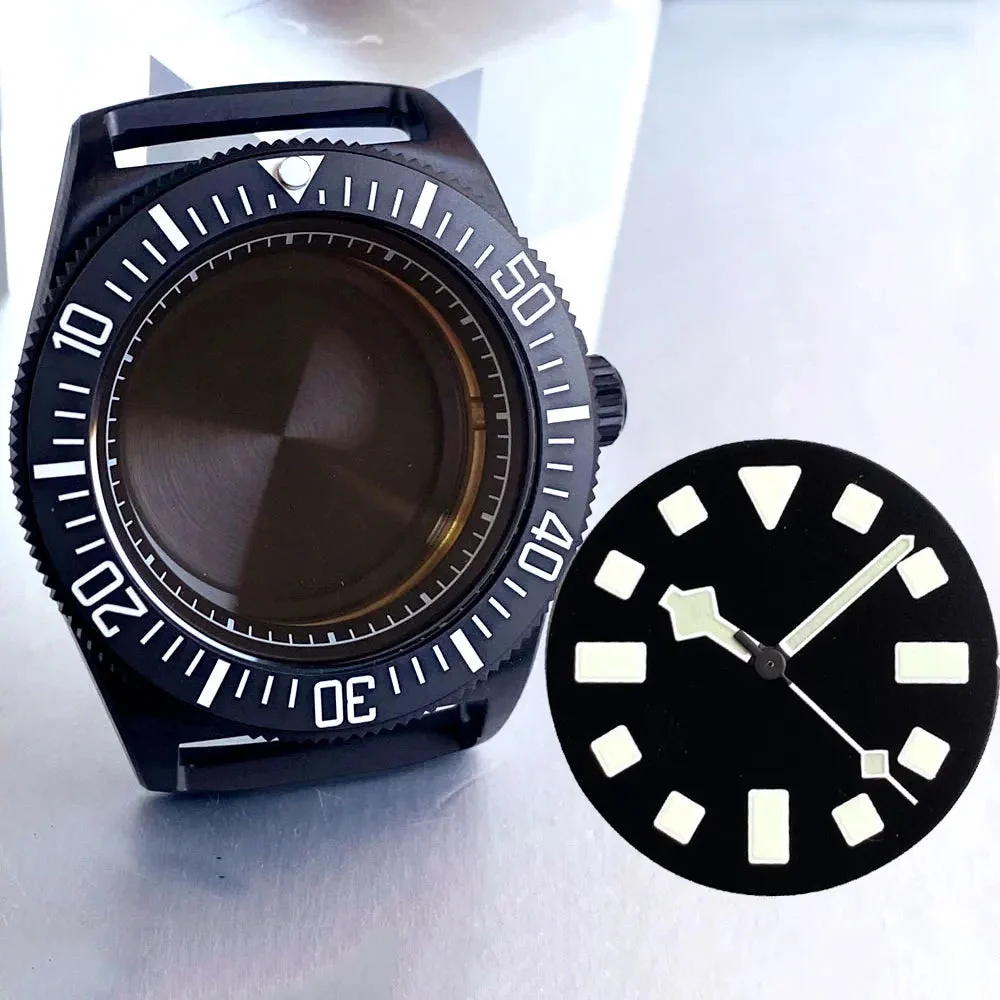 Tandorio Black PVD FXD Watch Case Sapphire Glass Fit NH35 NH36 NH38 ETA2824 PT5000 ST2130 20Bar 12000055869744262 42 mm kol saati