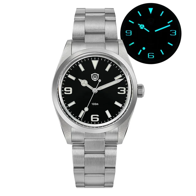 Watchdives Explore Men Watch V3 Watchdives-WD1016小号-V3- 字钉369黑 - 蓝宝石- kol saati