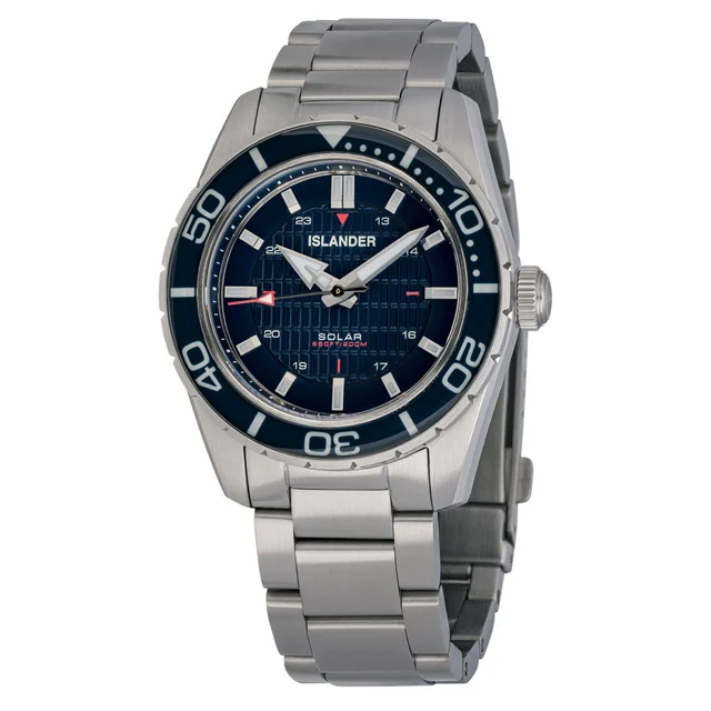 Islander Saltaire 38mm Solar Dive Watch with Marine Blue Dial #ISL-279 kol saati