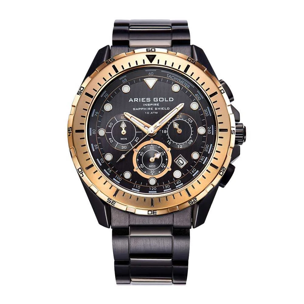 Aries Gold Atlantic G 7002 BKRG-BK 45 mm kol saati