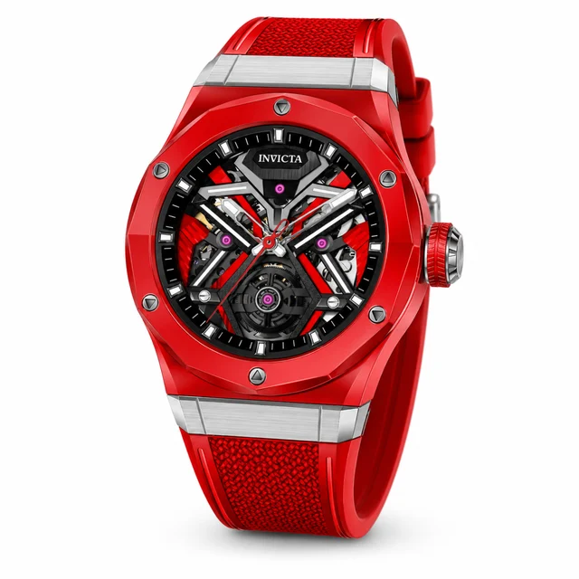 Invicta Celestial Orbitha Automatic Watch w/ Skeleton Dial - 45mm, Red (69542) kol saati