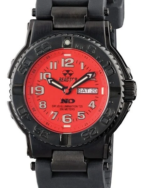 Reactor Trident 200 Meter Dive Watch with Never Dark Illumination, Black SS Case #59811 ko