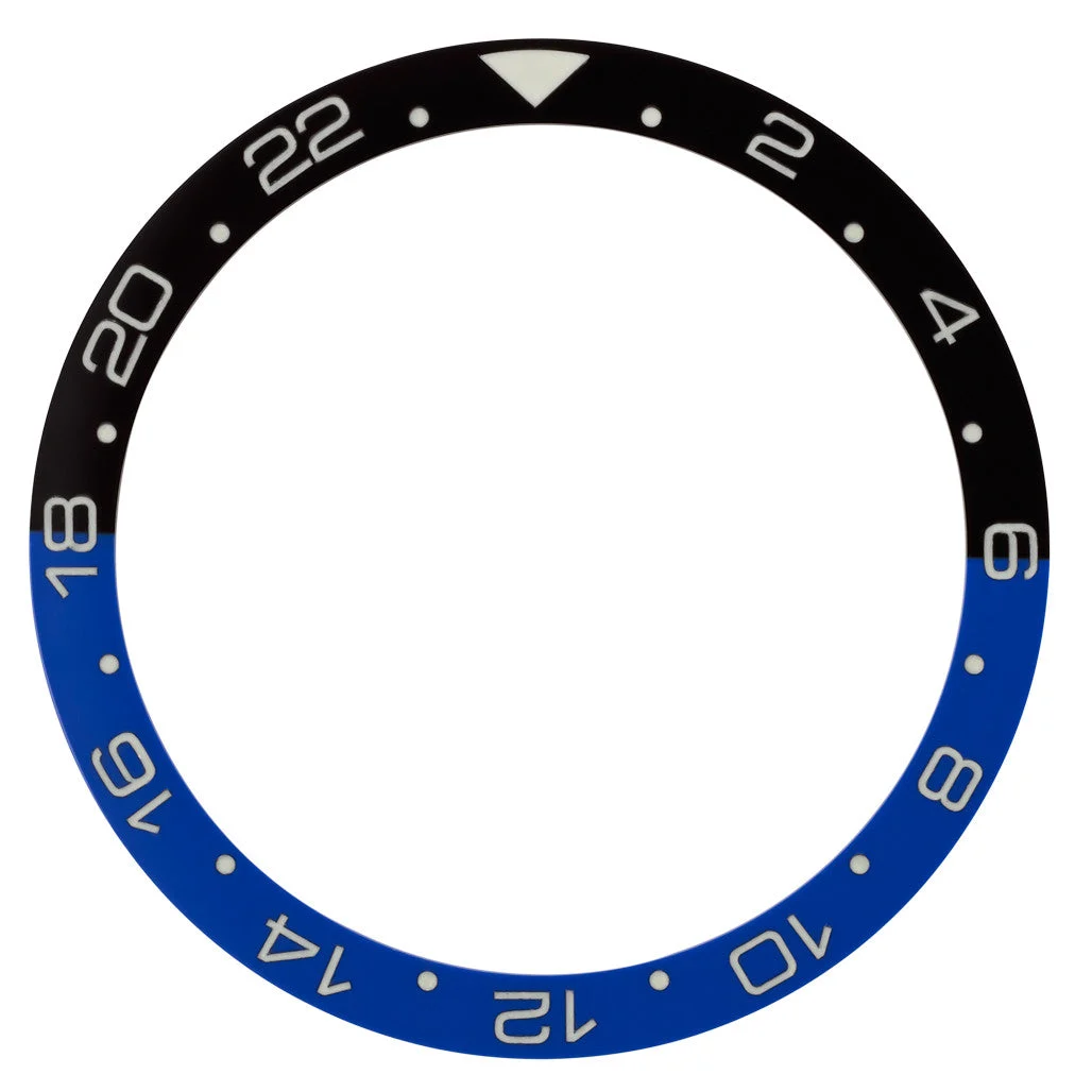 Islander Black and Blue 24 hour GMT Ceramic Luminous Bezel Insert for SKX007 #C43 kol saati
