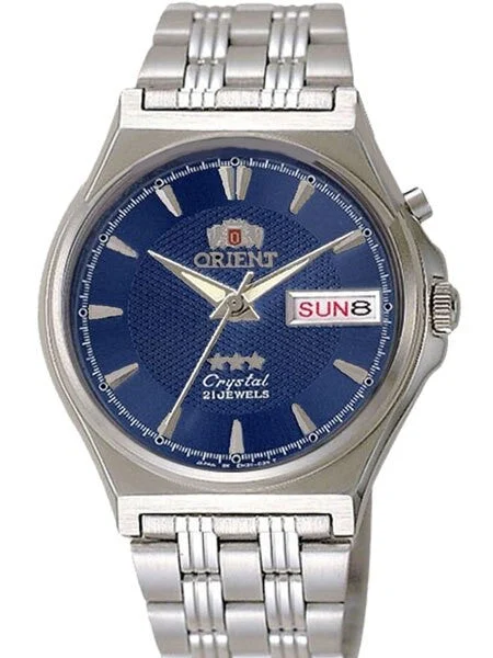 Orient Automatic Watch with Textured Blue Dial and Bracelet #EM5M010D kol saati