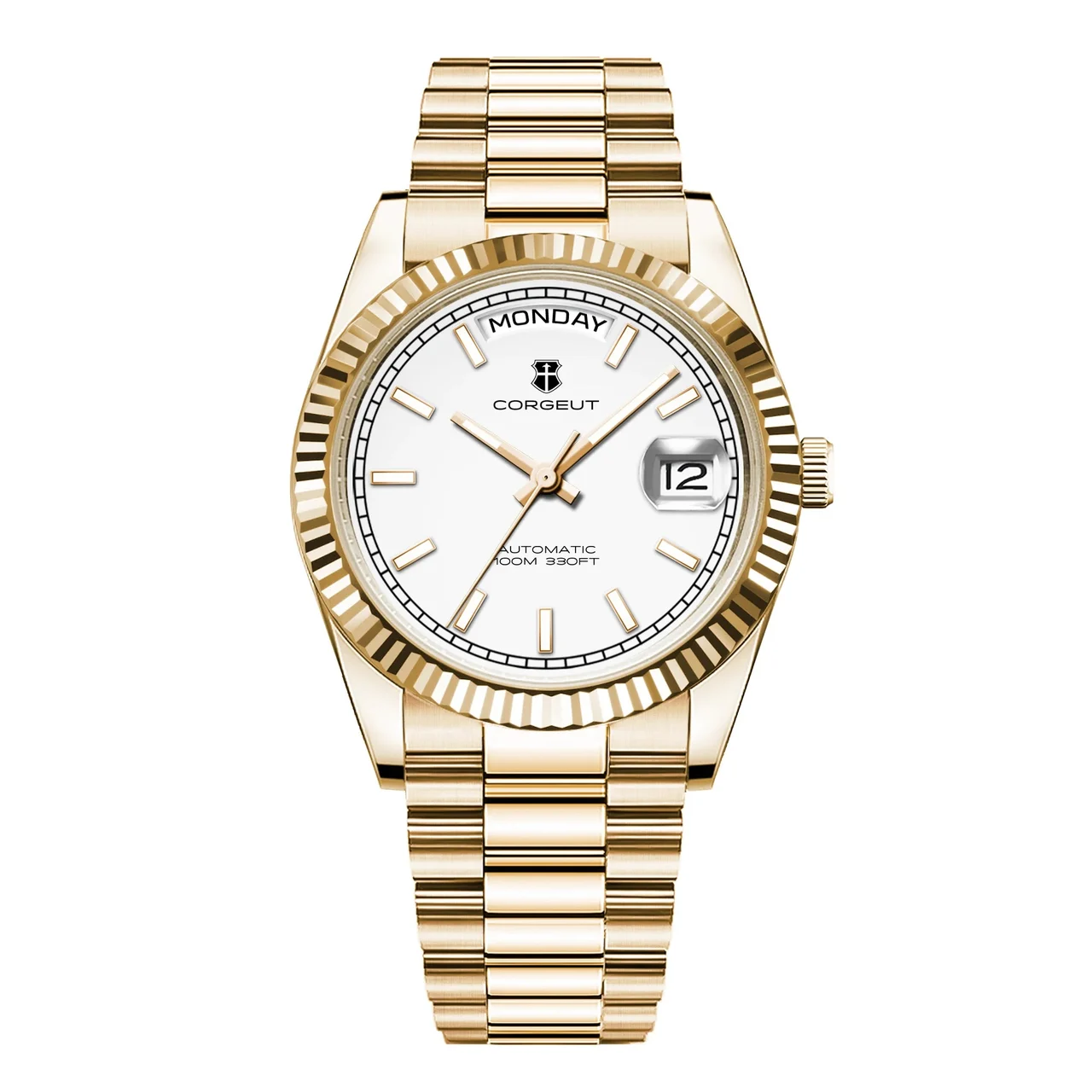 Tandorio COTGEUT Day-Date 36mm CG2029 Seagull ST1644 Automatic Sapphire 5Bar DD36 Watch 14:1254#White and blue2;5:57000035#36MM-Seagull 1644 36 mm kol saati